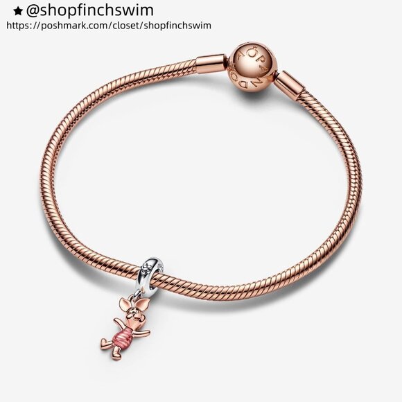 Pandora Disney Winnie the Pooh Piglet Dangle Charm - Picture 3 of 5